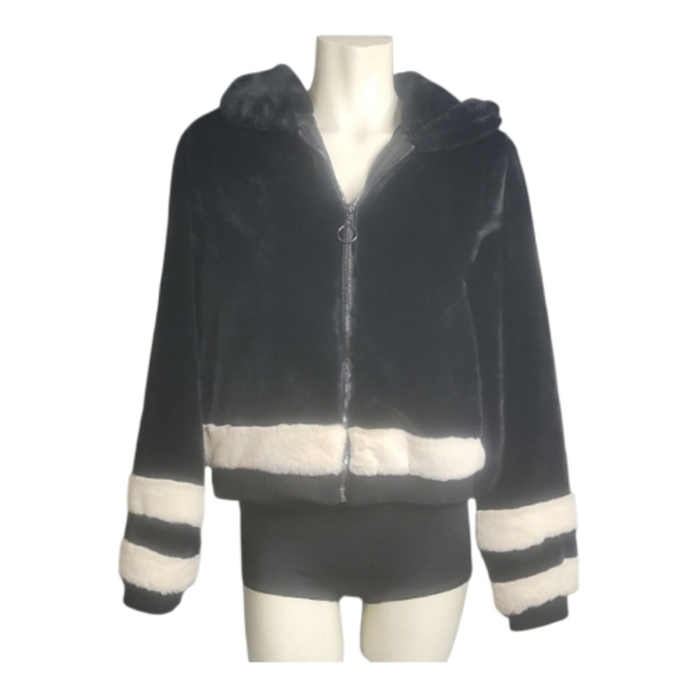 Ten Sixty Sherman Black and Cream Teddy Jacket